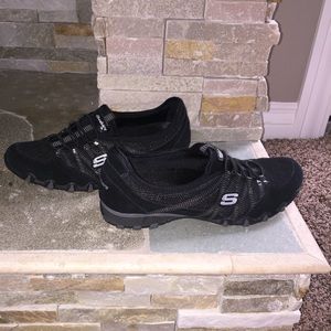 Black, slip on tennis shoes